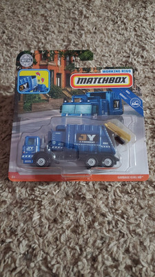 Matchbox Working Rigs MBX Service Waste Blue GARBAGE KING HD Trash Truck NIP