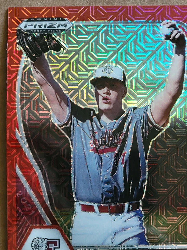 Matt Mikulski 2021 Panini Prizm Draft Picks Red Mojo Baseball Card PDP50 - Image 2 of 4