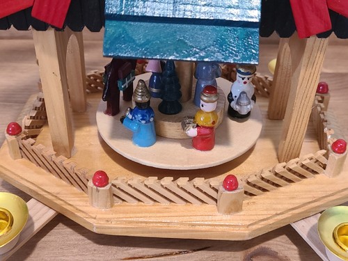 Vtg Wood Nativity Pyramid Carousel Windmill Albert E Price 1993 Candle Bronners - Picture 9 of 19
