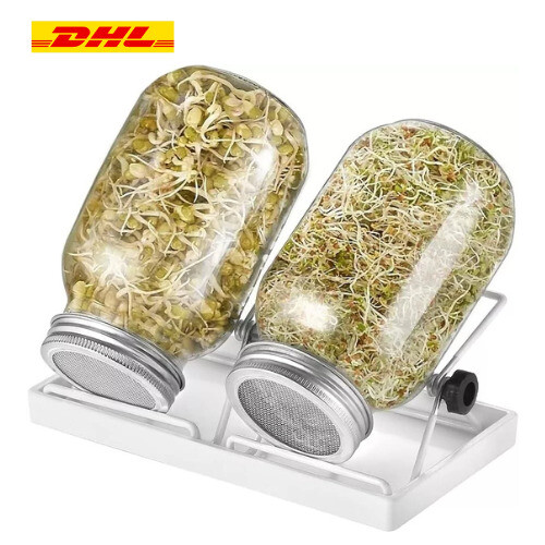 Sprossenglas Keimglas 2er Set Sprouting jar Keimgläser für Sprossen 750ml 21,8cm