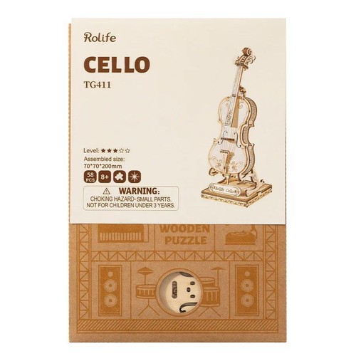 3D wooden puzzle - Cello Robotime ROKR - kit creativo di autoassemblaggio - Imagen 2 de 2