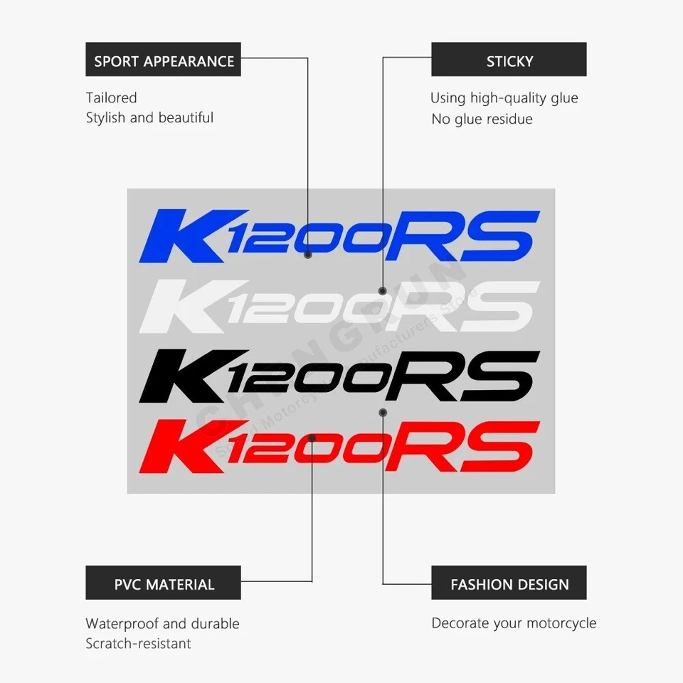 Calcomanía impermeable adhesiva de motocicleta K1200RS para BMW K1200RS K 1200 K1200 RS Foto 3 de 4
