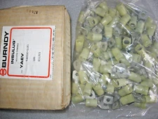 100) Heavy Duty Burndy YAEV1C-L1X1 Insulated Crimp Lug AN1 / #1 AWG Drilled 1/4"