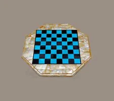 24" Chess Board Black Marble chess Table Top inlay Home room decor k21