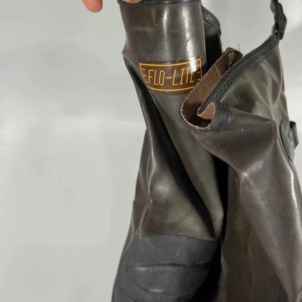 Vintage Flo-lite Steel Shank Hip Boots 12 Style D501-F Rubber Waders Fishing N - Image 4 of 4