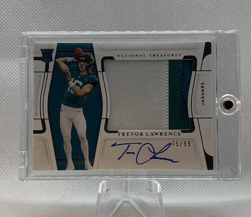 2021 Panini National Treasures Trevor Lawrence RPA Auto 3 Color Patch /99 RC
