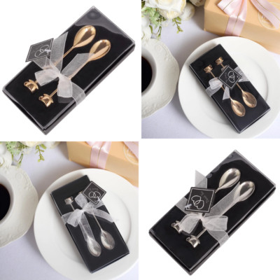 Spoon Gift Box 2 Metal 4 in Couple Coffee SPOONS Set Gift Box Party Favors Events ...