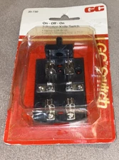 GC 2-Position Knife Switch * On - Off - On * 6V .5A DPDT GC # 35-730 * NEW