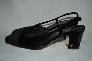 chanel velvet slingback