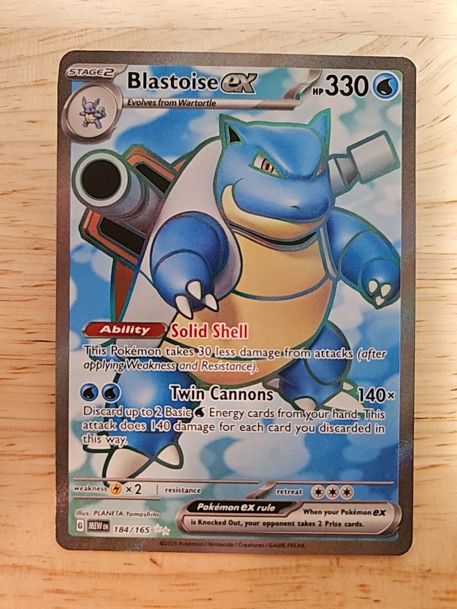Blastoise ex 184/165 S&V 151 (MEW) NM Ultra Rare Full Art Pokemon Card