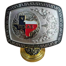 Texas Map Western Rodeo Silver Black Gold Tone Design Fashion Hebillas Vaqueras