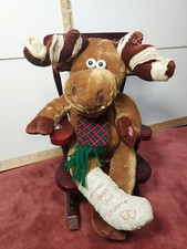 Vintage Dan Dee Rocking Reindeer Moose Plays Grandma Got Run Over - Works