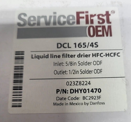 Liquid Line Filter Drier HFC/HCFC DHY01470