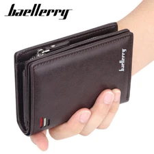 RFID Waterproof Wallet Blocking Leather Credit Card ID Holder Zipper Purse Mens