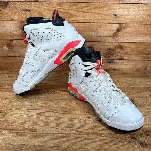 Nike Trainers Womens Size UK 5.5 Air Jordan 6 Retro White Red Infrared Shoes GS - 第 8/13 張圖片