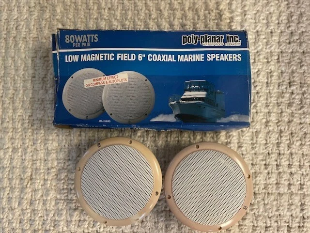 Poly-Planar 6" 80 Watt Speakers - White MA4056WS UPC 731128405605 - Image 2 of 3