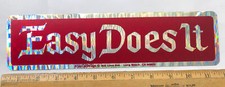 Vintage Easy Does It Prism Decal Bumper Sticker Prismatic Hippie Red 11.5 x 3