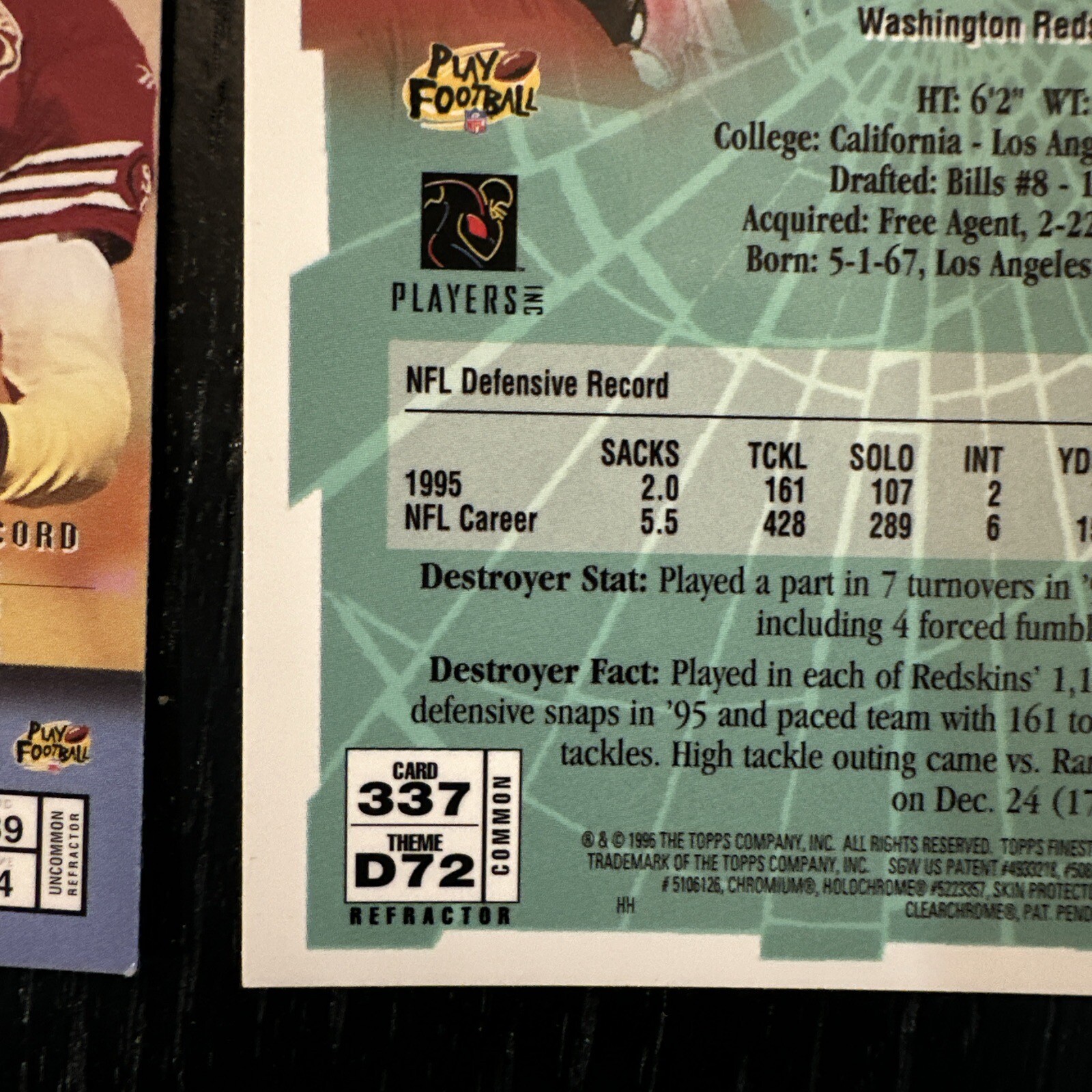 lot of 6 1997 Finest Refractor Bettis/ McElroy/ Slade/ Floyd/ Donald