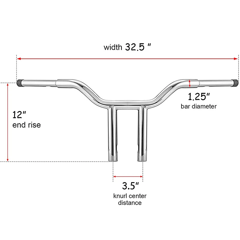 Apto para Harley Softail Sportster Dyna Road King 12" Evil | Manillar barras MX-T Foto 4 de 4
