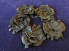 Vintage Millinery Flower Collection Black Flat Back 4" Blossoms H4761