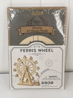 FERRIS WHEEL Model Kit 3D Laser-Cut Wooden Big Wheel Puzzle DIY Craft Fun Fair