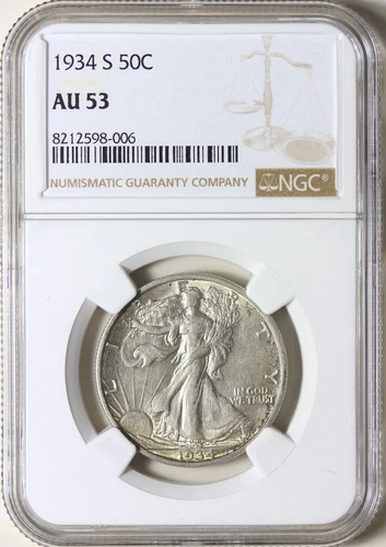 1934 S Walking Liberty Half Dollar NGC AU53