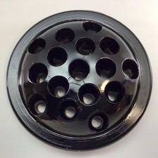 Vintage Flower Frog Glass Black Amethyst 16 Hole 4 1/4  