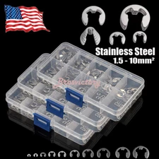 600PCS E-Clip External Retaining Snap Internal Circlip Ring Kit Stainless Steel