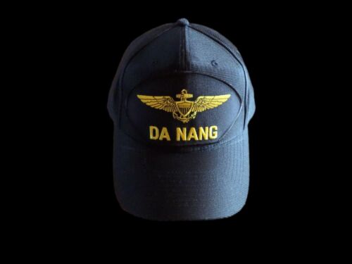 DA NANG HAT WITH GOLD NAVY PILOT WINGS U.S MILITARY OFFICIAL BALL CAP U.S.A MADE - Picture 8 of 8