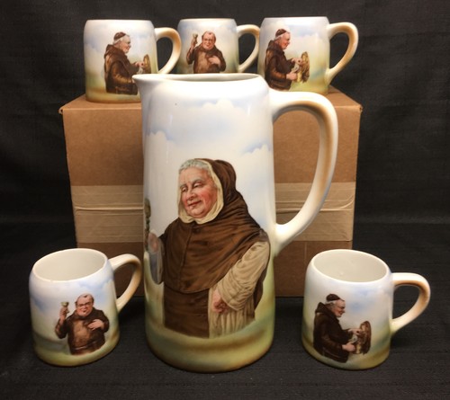 Lg. Vintage Ceramic Pitcher w/5 Mugs-Germany - Picture 2 of 12
