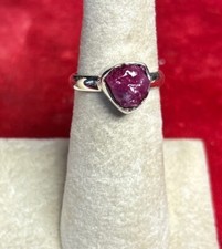 Sterling silver ring size 8 Ruby Raw