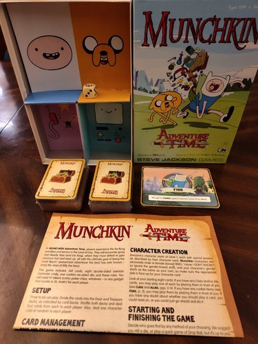 NEW Munchkin Adventure Time COMPLETE with sealed card decks Steve Jackson 2014