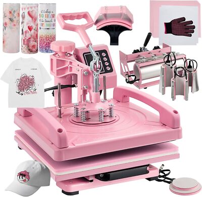 8IN1 T-Shirt Heat Press Transfer Machine 15''x15'' Sublimation Swing Away