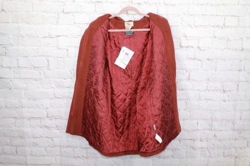 LL Bean Women's Classic Lambswool Duffel Coat Red Size 14 Reg - Picture 11 of 12
