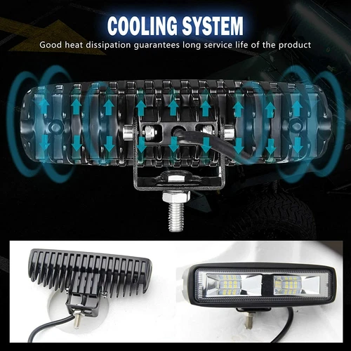 2X 6inch LED Work Strip Light Bar Flood Pods Fog Lamp Offroad Driving Truck 4WD - Picture 5 of 21