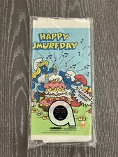 Vintage Sealed Smurfs Table Cover 1983 Amscan 54" x 96"