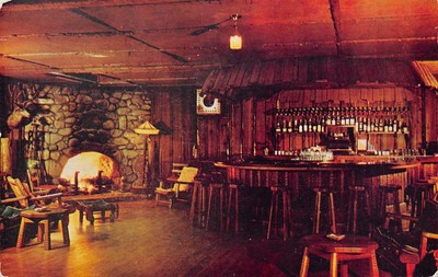 Brookdale Lodge Burl Room Interior Santa Cruz County California Postcard C1950s Ebay