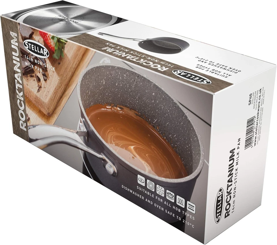 Stellar Milchtopf Rocktan ⌀14cm 700ml Titan Antihaft Induktionsbereit SP40 NEU - Bild 4 von 4