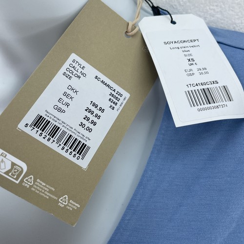 Soyaconcept T-shirt, Longline Half Sleeve Plain Size XS, Blue, RRP £30 - Picture 4 of 17