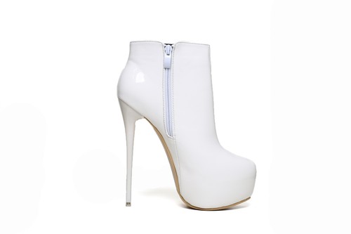 Tacones delgados Botines de plataforma Botas al tobillo rojo travesti zapatos para mujer talla grande - Imagen 40 de 44