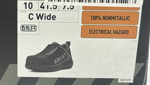 ARIAT Outpace Composite Toe Safety Shoe Fire Womens Size 10 C (W) Black Charcoal - Picture 6 of 6