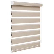 Changshade Corded Dual Layer Zebra Roller Shades Window Blinds Window Treatment