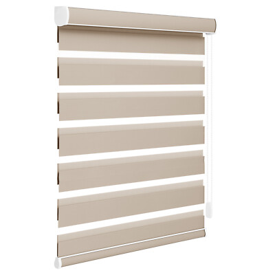 Changshade Corded Dual Layer Zebra Roller Shades Window Blinds Window Treatment