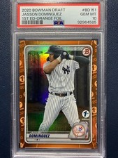 Jasson Dominguez 2020 Bowman Draft 1st Edition Orange Foil #BD151 /25 PSA 10
