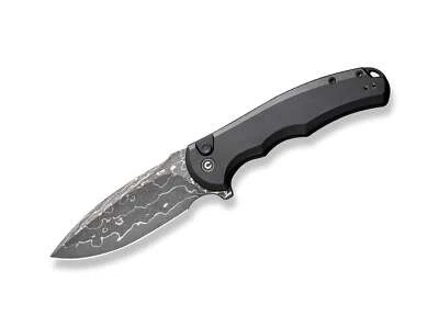 CIVIVI Button Lock Praxis Aluminum Black Damascus EDC Taschenmesser C18026E-DS1 - Bild 1 von 4