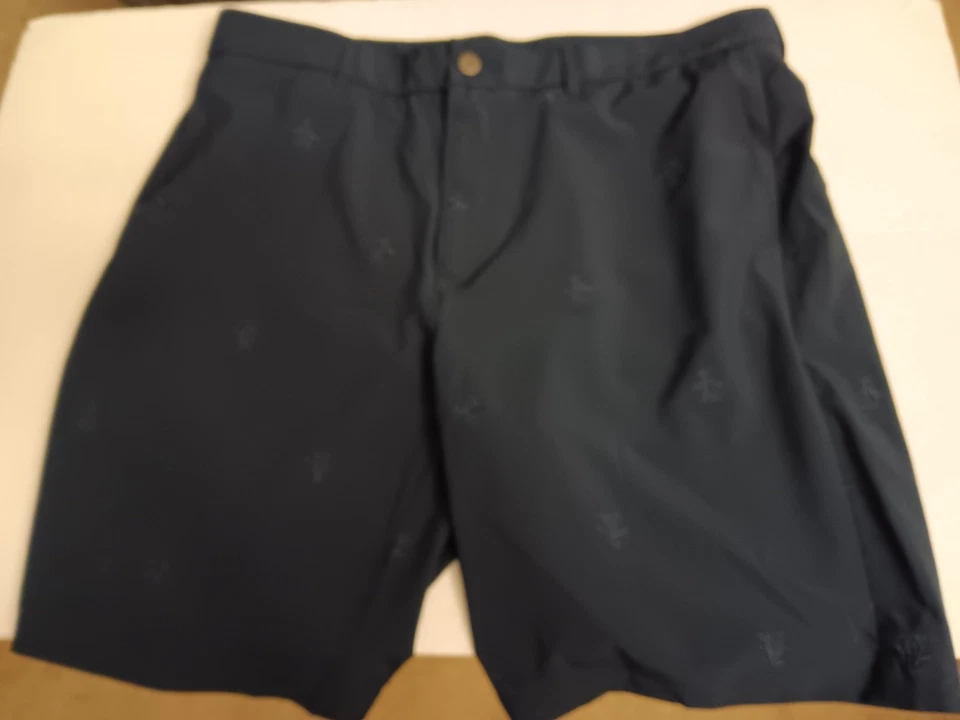 Original Penguin Shorts Men's 34 Blue All Over Print Stretch Golf Flat Front - Image 4 of 4