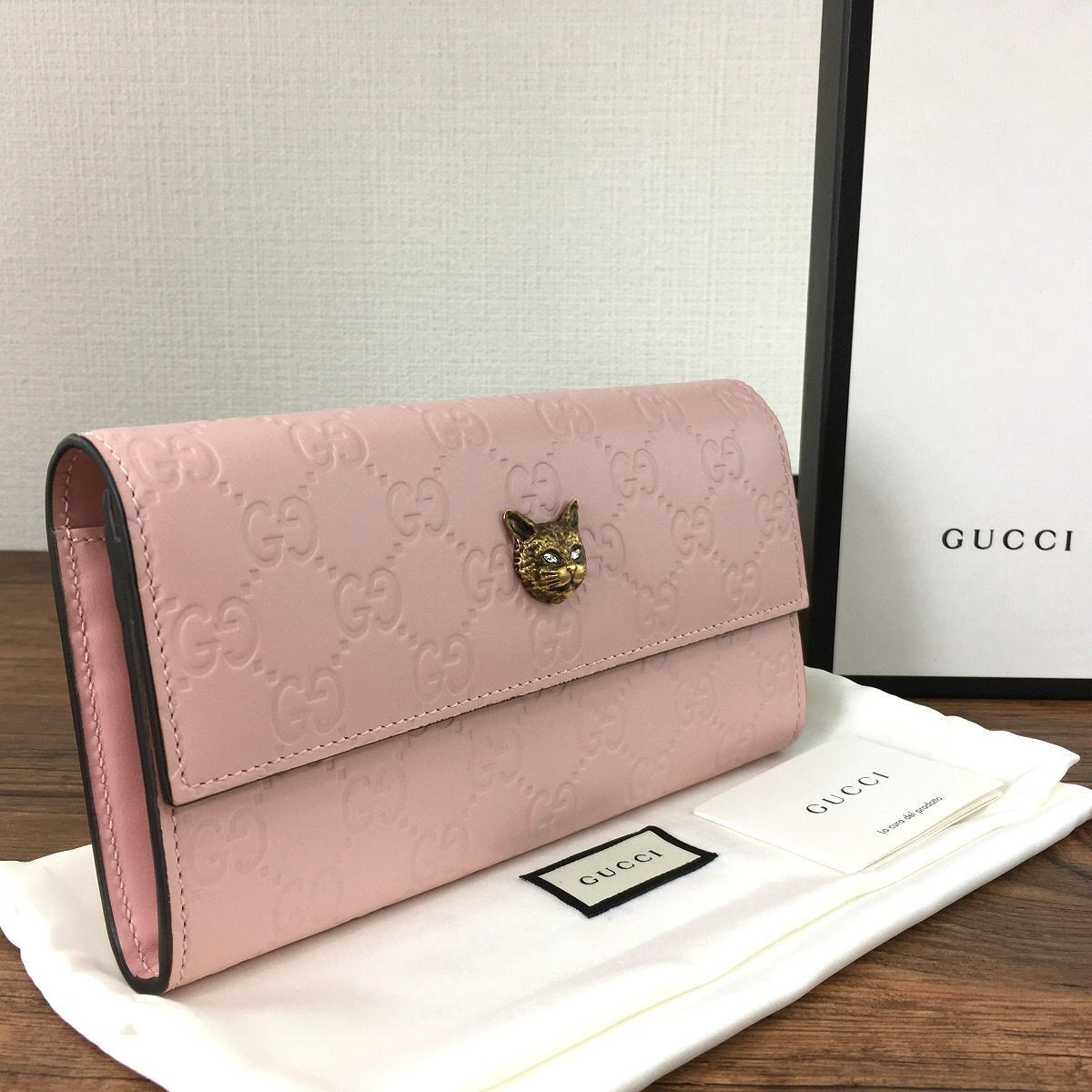 Gucci 548055 Cat Pink Long Wallet with Stylish Design 978521