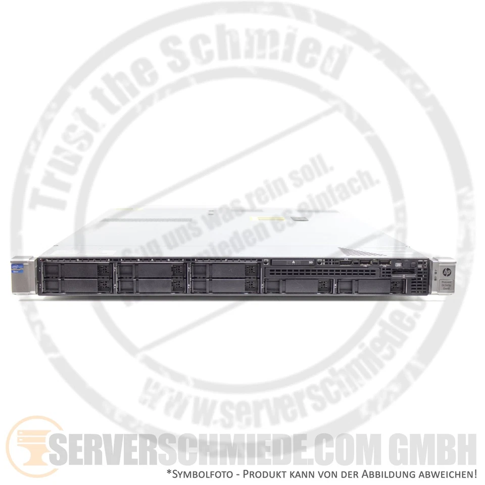 HP DL360p G8 19" 1U 2x E5-2670 64GB 8x 8GB RAM 600GB HDD P420i 2x PSU Server - Bild 2 von 4