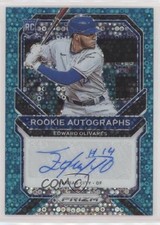 2021 Panini Prizm Rookie Teal Donut Circle 8/12 Edward Olivares #RA-EO Auto mm8