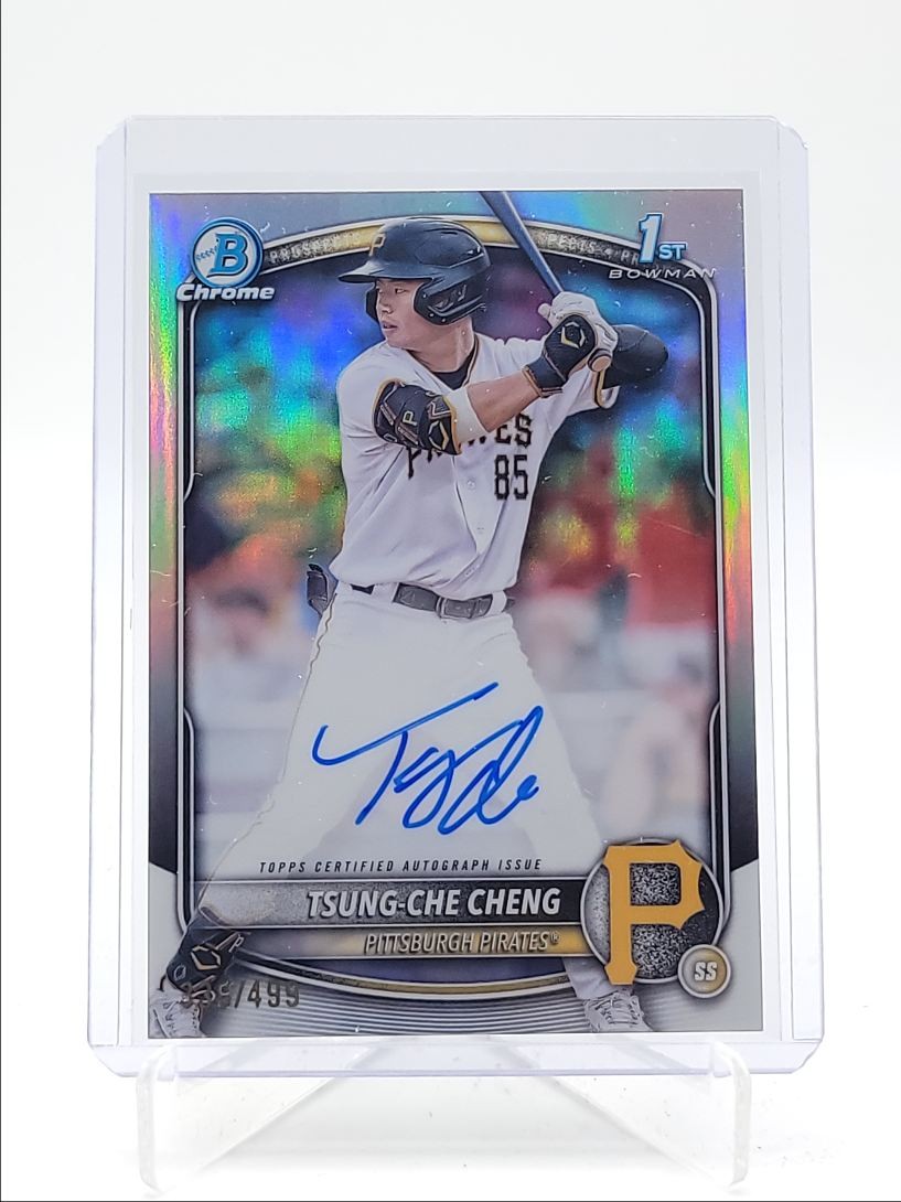 TSUNG-CHE CHENG 2025 BOWMAN CHROME 1ST AUTOGRAPH REFRACTOR AUTO /499 Q6027